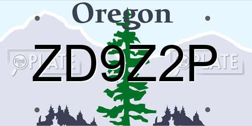 ZD9Z2P Oregon License Plate