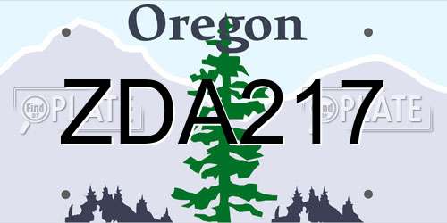 ZDA217 Oregon License Plate