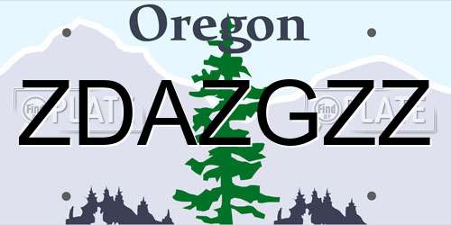 ZDAZGZZ Oregon License Plate