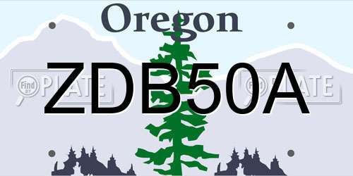 ZDB50A Oregon License Plate