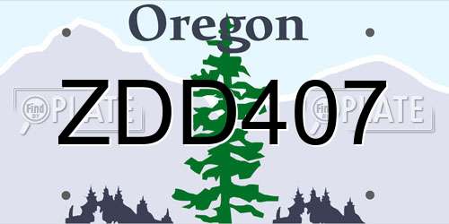 ZDD407 Oregon License Plate