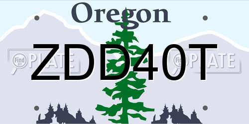 ZDD40T Oregon License Plate