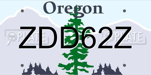 ZDD62Z Oregon License Plate