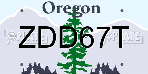 ZDD67T Oregon License Plate