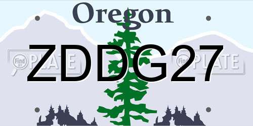 ZDDG27 Oregon License Plate