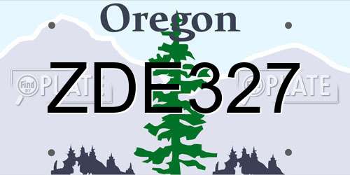 ZDE327 Oregon License Plate