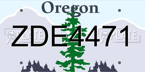 ZDE4471 Oregon License Plate