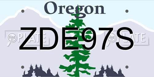 ZDE97S Oregon License Plate