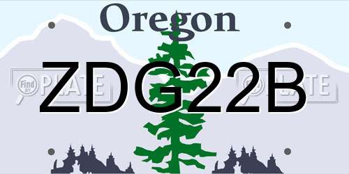ZDG22B Oregon License Plate