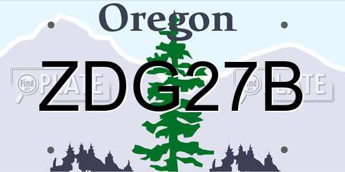 ZDG27B Oregon License Plate