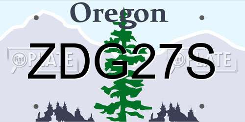 ZDG27S Oregon License Plate