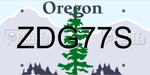ZDG77S Oregon License Plate