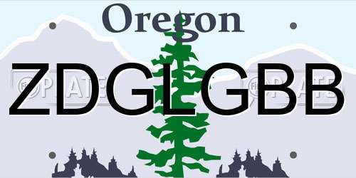 ZDGLGBB Oregon License Plate