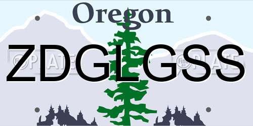 ZDGLGSS Oregon License Plate