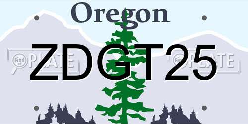 ZDGT25 Oregon License Plate
