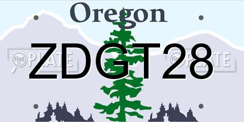 ZDGT28 Oregon License Plate