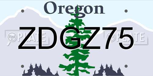 ZDGZ75 Oregon License Plate