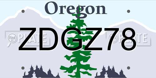ZDGZ78 Oregon License Plate