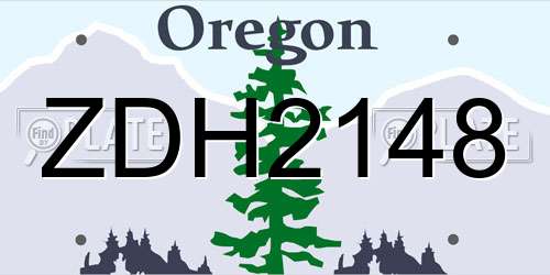 ZDH2148 Oregon License Plate