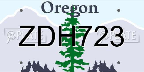ZDH723 Oregon License Plate