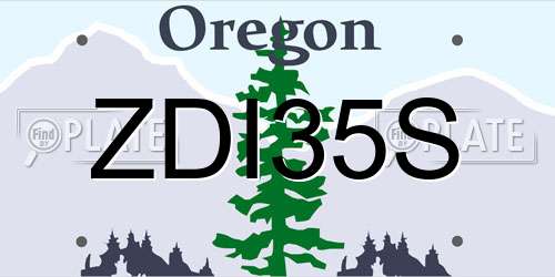 ZDI35S Oregon License Plate