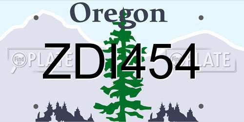 ZDI454 Oregon License Plate