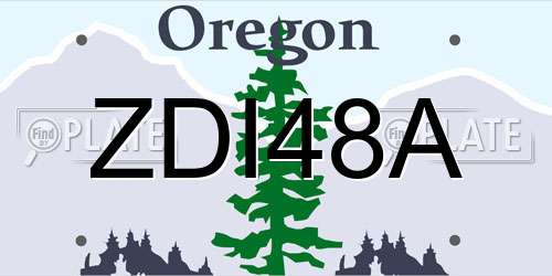 ZDI48A Oregon License Plate