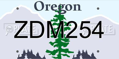 ZDM254 Oregon License Plate