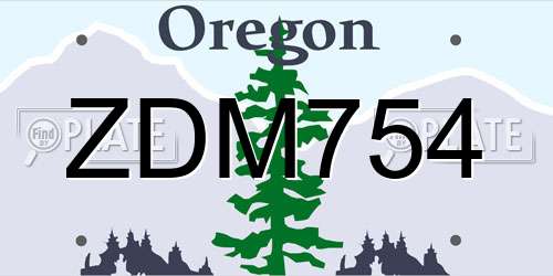 ZDM754 Oregon License Plate