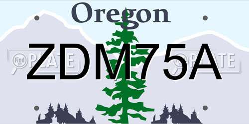 ZDM75A Oregon License Plate