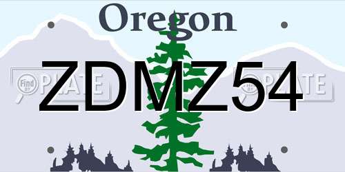 ZDMZ54 Oregon License Plate