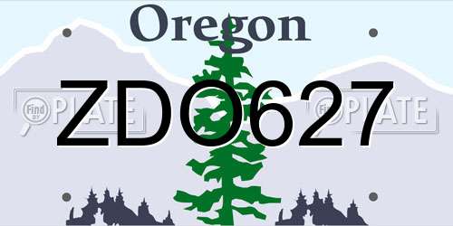 ZDO627 Oregon License Plate