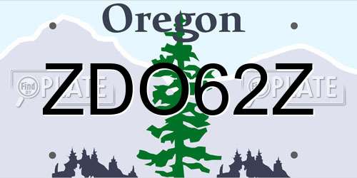 ZDO62Z Oregon License Plate