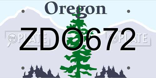 ZDO672 Oregon License Plate