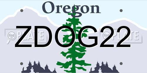 ZDOG22 Oregon License Plate