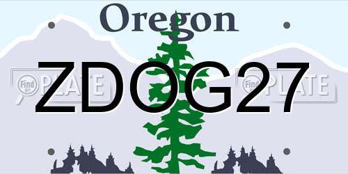ZDOG27 Oregon License Plate