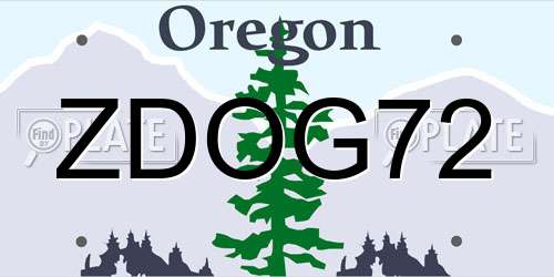 ZDOG72 Oregon License Plate