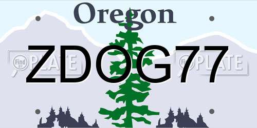 ZDOG77 Oregon License Plate