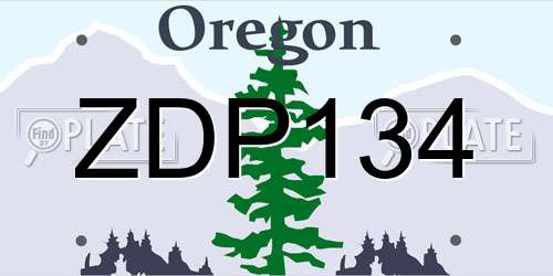 ZDP134 Oregon License Plate