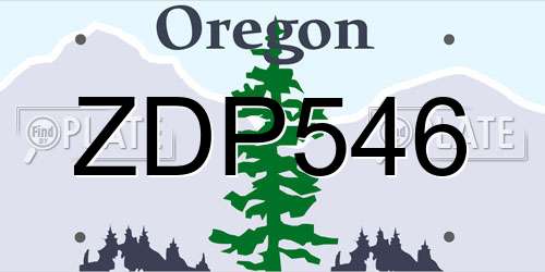 ZDP546 Oregon License Plate