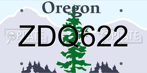 ZDQ622 Oregon License Plate
