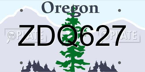 ZDQ627 Oregon License Plate
