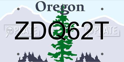 ZDQ62T Oregon License Plate
