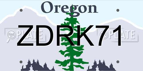 ZDRK71 Oregon License Plate