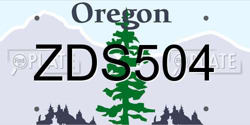 ZDS504 Oregon License Plate