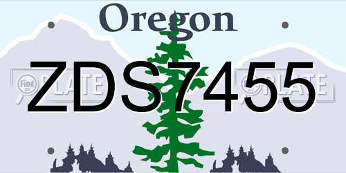 ZDS7455 Oregon License Plate