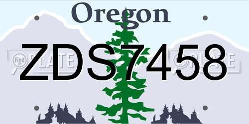 ZDS7458 Oregon License Plate