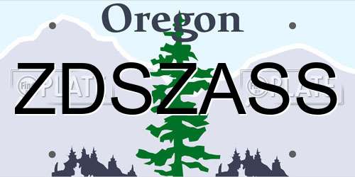 ZDSZASS Oregon License Plate