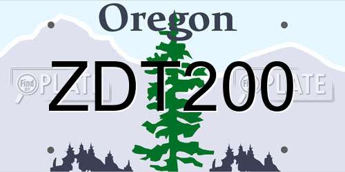 ZDT200 Oregon License Plate