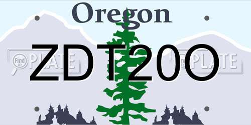 ZDT20O Oregon License Plate